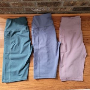 High waisted biker shorts 3 pair set